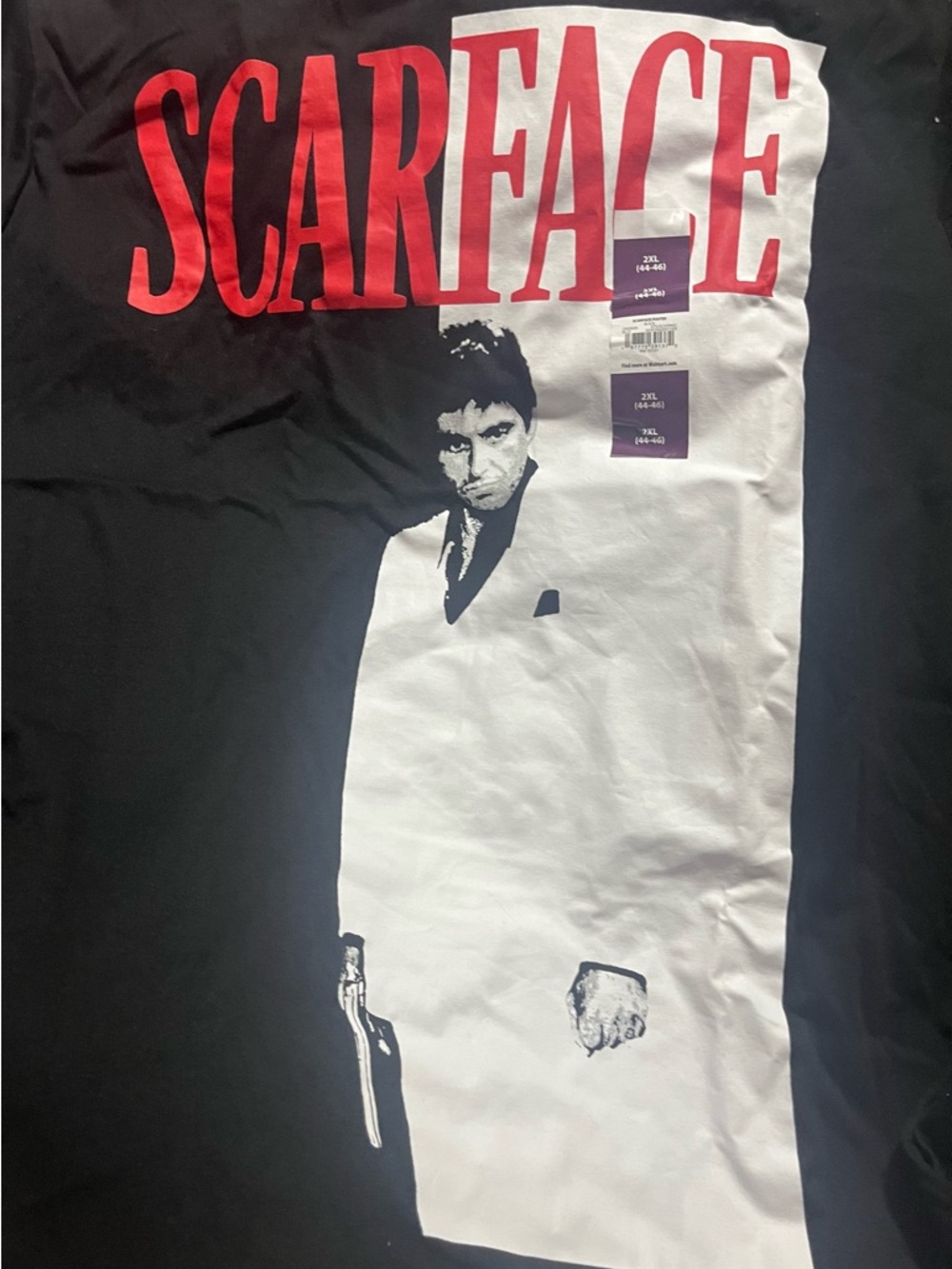 Scarface Short Sleeve Graphic Tee - Black/White with Red Print